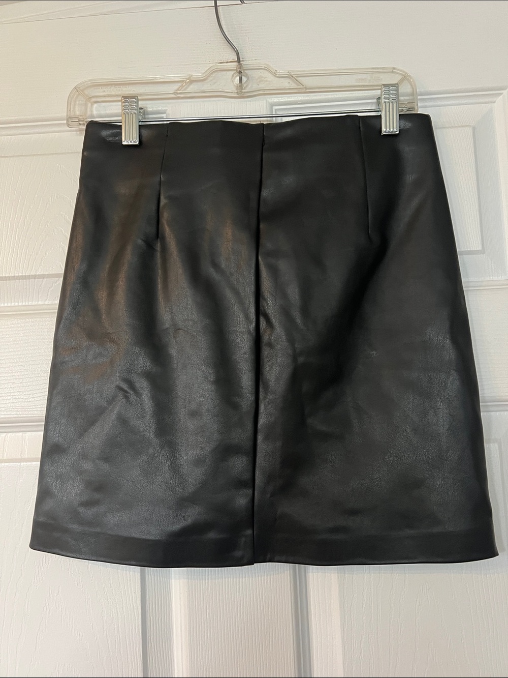 Dynamite Black Faux Leather A-Line Mini Skirt - Picture 3 of 3